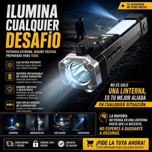 Linterna Con Martillo De Seguridad Y Aut